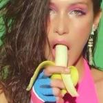 How Bella Hadid eat banana