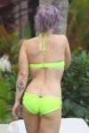 Kelly Osbourne Sports Neon Green Bikini in Hawaii
