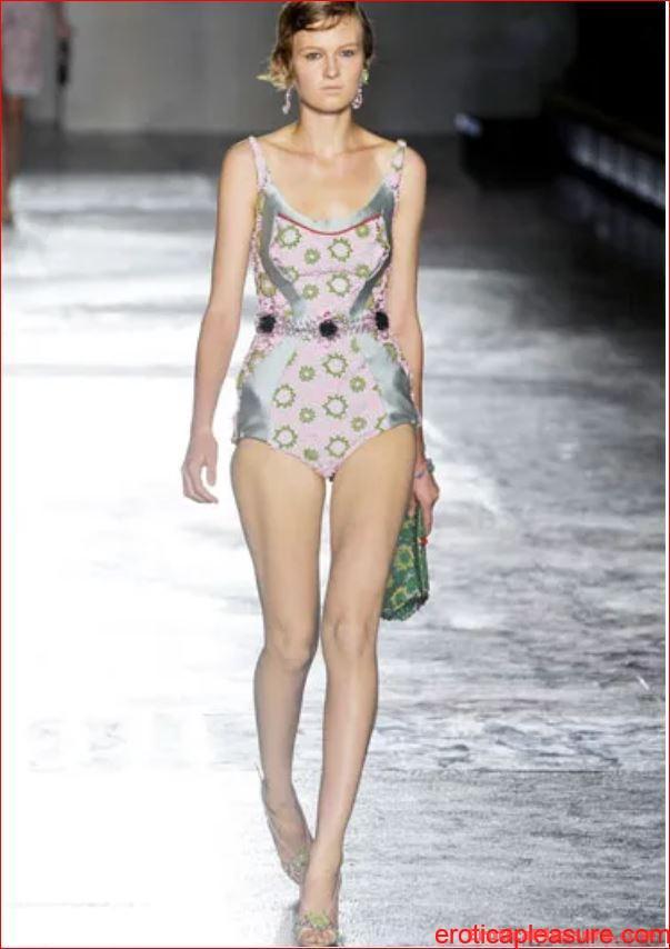 Madison Leyes walking the spring 2012 Prada show in Milan as an exclusive